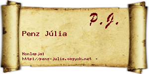 Penz Júlia névjegykártya